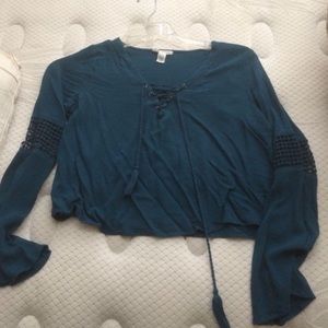 Pac Sun Cropped lace up top